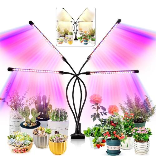 Adjustable Leoter grow lights for indoor houseplants focus on specific plants, optimizing indoor plant health